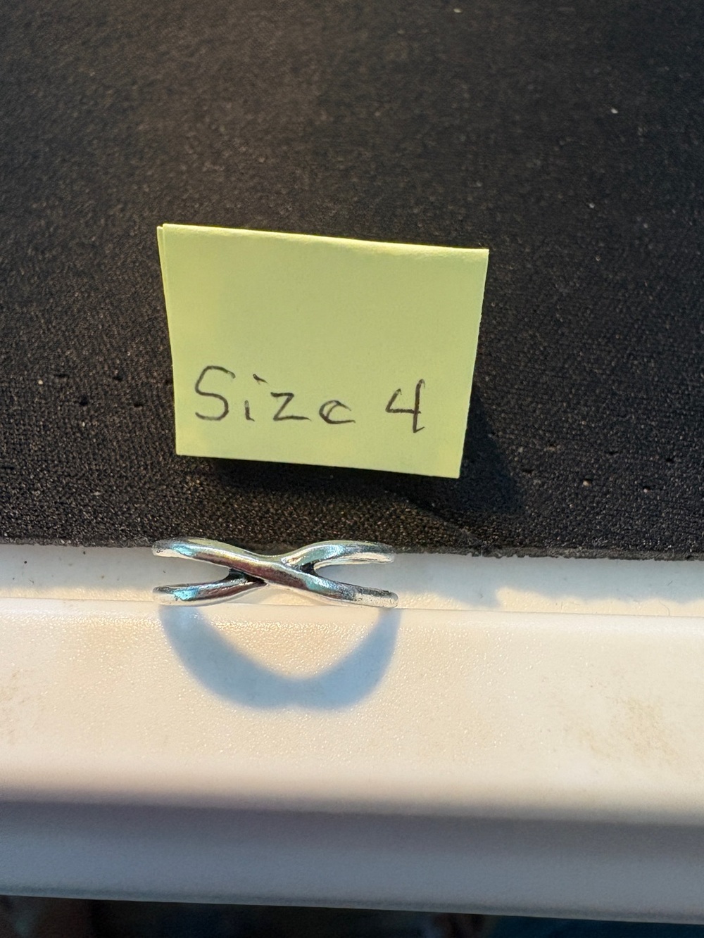 Silver Crisscross Stackable Ring - Size 4